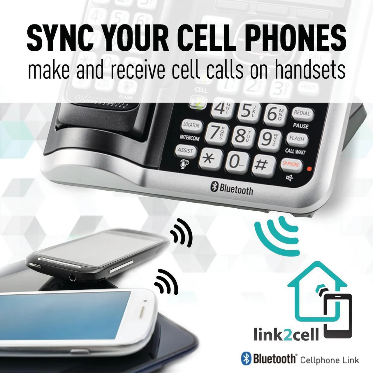 Panasonic Link2Cell Bluetooth® Cordless Phone with Answering Machine - 5 Handsets