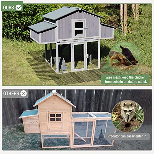 Large Chicken Coop - Unique Folding Design for Easy to Set Up - Chicken House for Outdoor with Two Nesting Box, Leakproof Pull-on Tray
