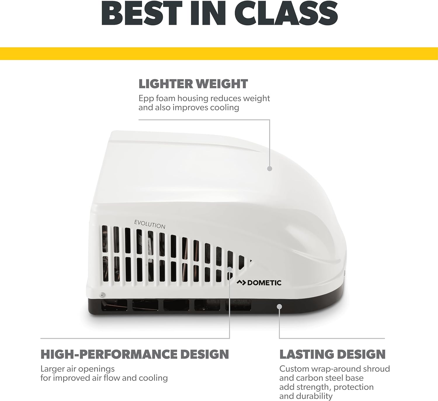 Dometic Brisk II | 11K BTU Air Conditioner | White | Standard Height | 9105305704 | Ducted or Non- Ducted | Quiet AC | Easy Install | Ideal For
