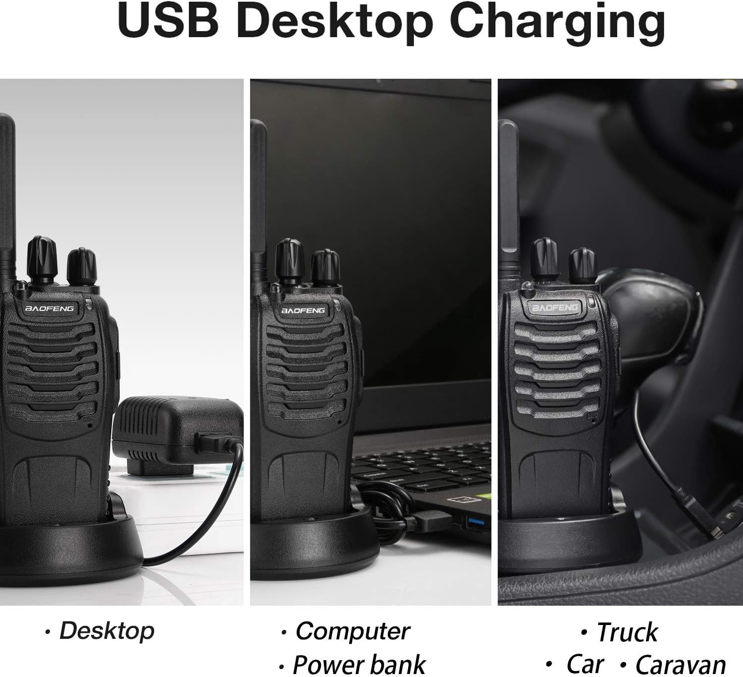 BAOFENG BF-88ST Walkie Talkies for Adults, Portable License-Free Walkie Talkie with Hands Free VOX USB Charging