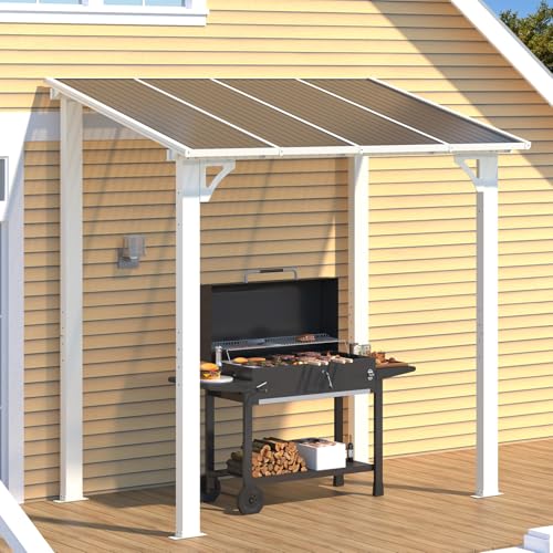 AECOJOY 10&rsquo; x 10&rsquo; Gazebo, Wall Mounted Gazebos Pergola on Clearance, Outdoor Patio Lean to Gazebo Awnings for Deck, Porch