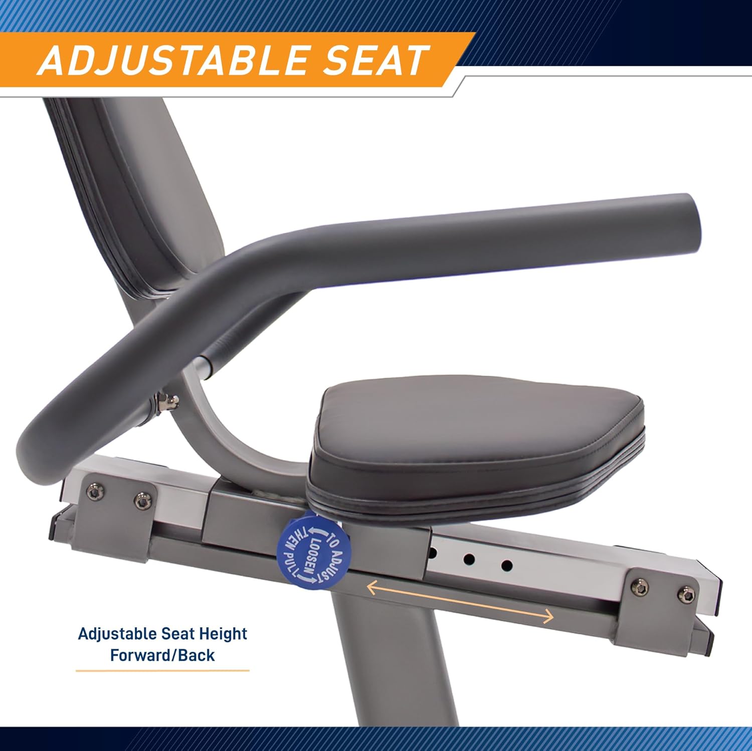 Marcy Recumbent Exercise Bike with Adjustable Seat and 8 Resistance Levels, 300 Pound Capacity NS-1201R