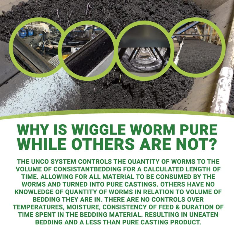 Wiggle Worm 100% Pure Organic Worm Castings Fertilizer, 30-Pounds - Improves Soil Fertility and Aeration for Houseplants, Vegetables, Gardens