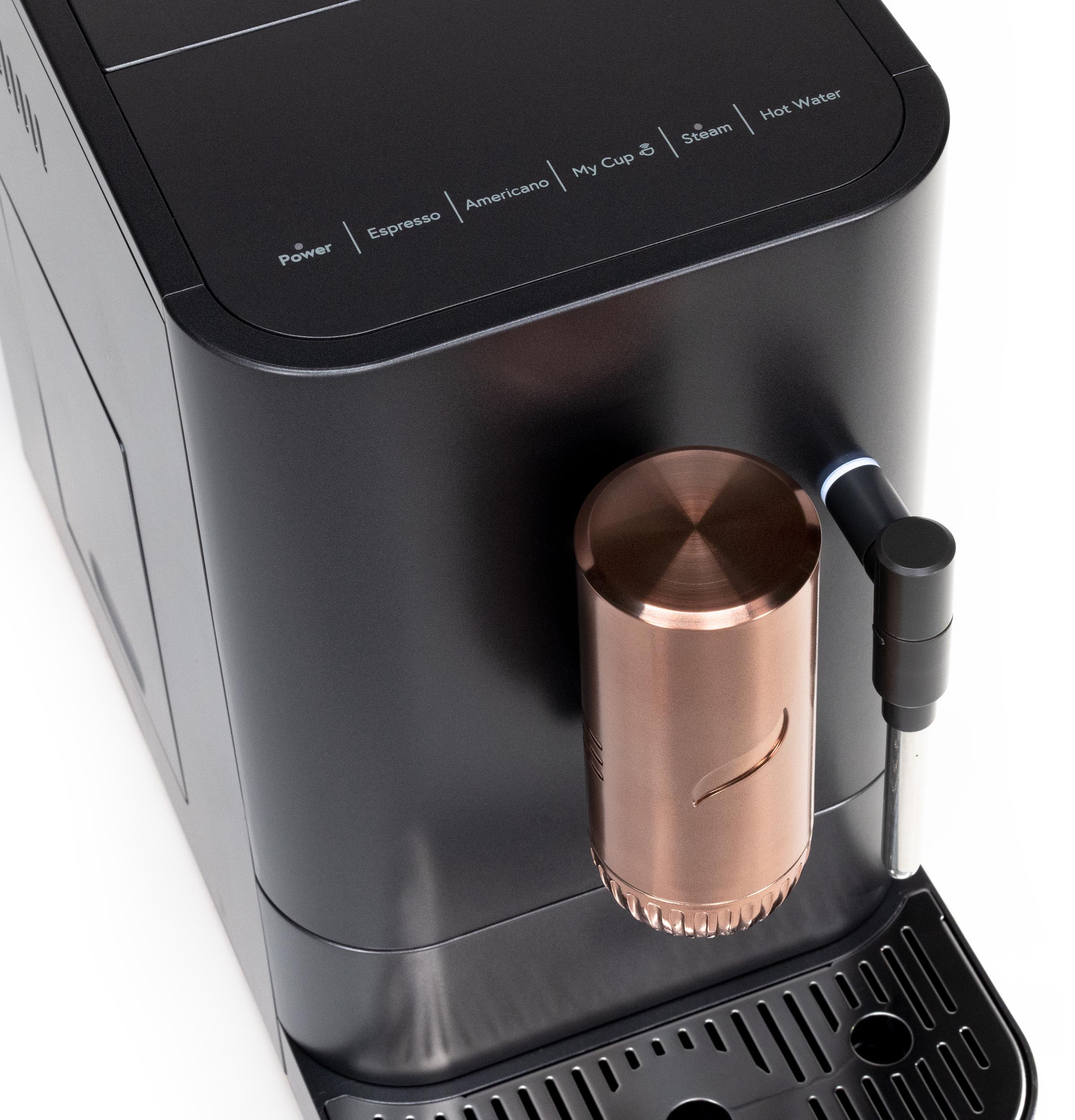 Caf茅 Affetto Automatic Espresso Machine + Milk Frother | Built-In & Adjustable Espresso Bean Grinder | One-Touch Brew in 90 Seconds | Steel Silver