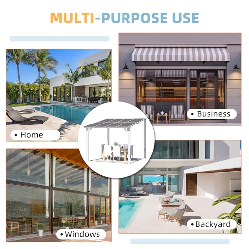 AECOJOY 10&rsquo; x 10&rsquo; Gazebo, Wall Mounted Gazebos Pergola on Clearance, Outdoor Patio Lean to Gazebo Awnings for Deck, Porch