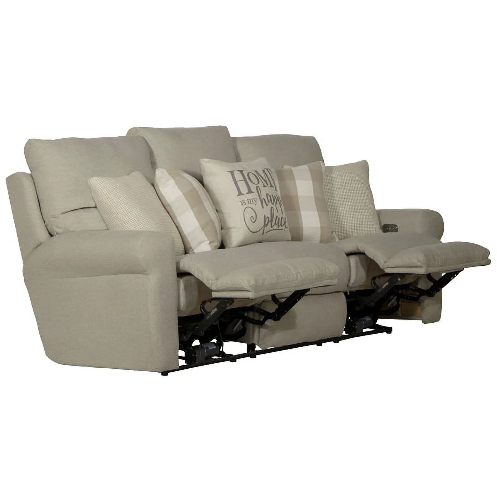 Catnapper Eastland Power Lay Flat Reclining Sofa in Beige Fabric