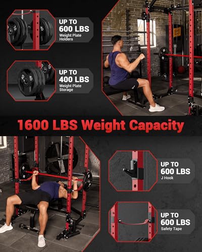 Power Cage, Multi-Functional Power Racks for Home Gym with Cable Crossover System