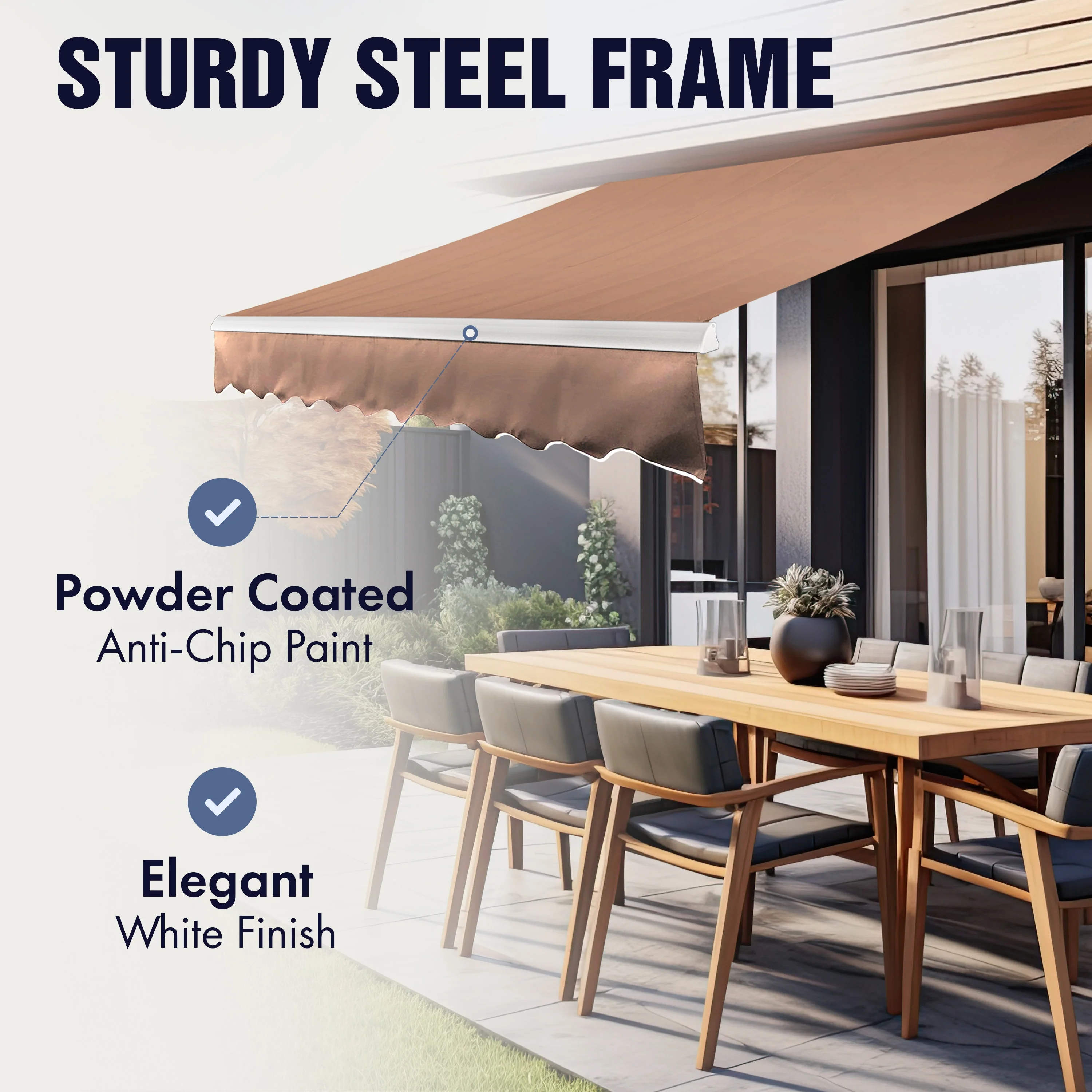 ALEKO 13' x 10'  Sand Retractable Patio Awning Canopy