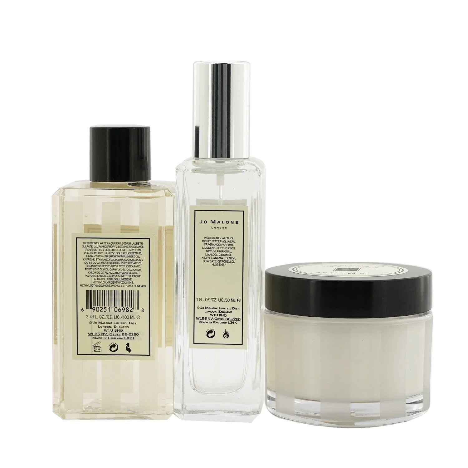Jo Malone Fragrance Layering Collection: English Pear & Freesia Cologne Spray 30ml + Blackberry & Bay Body Cream 50ml + Wood Sage & Sea Salt Body