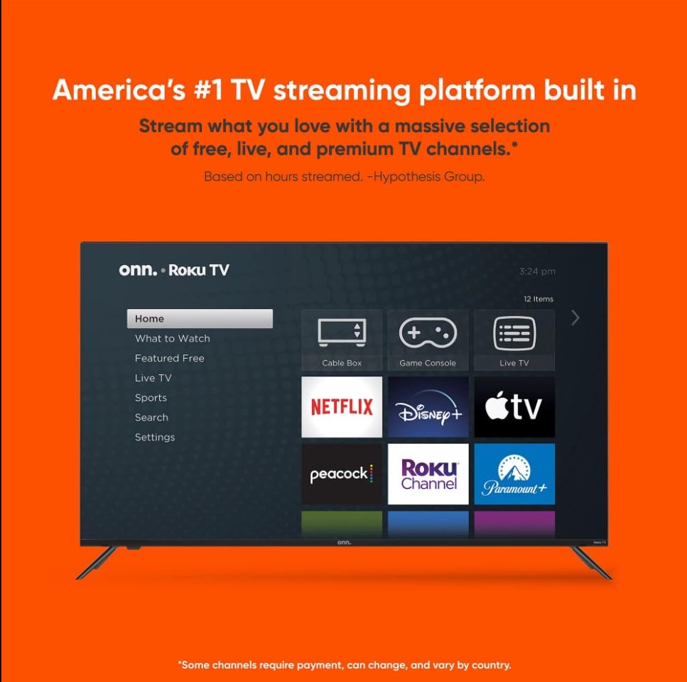 ONN 50-Inch Class 4K Ultra HD LED Smart TV HDR (2160p) Resolution, 60 Hz Refresh Rate, DLED Display, Wireless Streaming, 100012585 (Renewed)