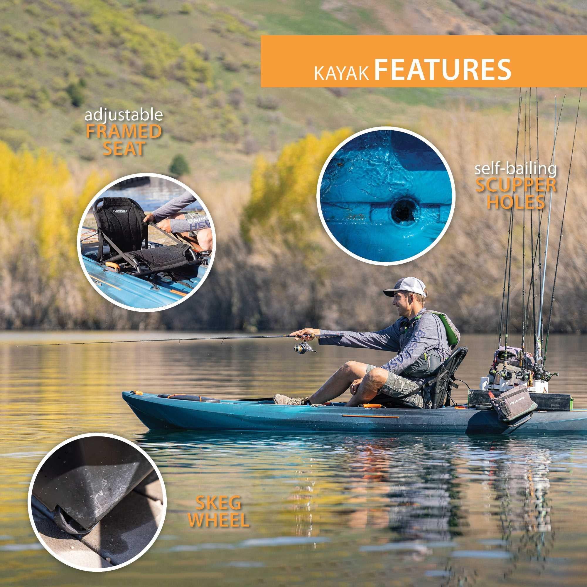 Lifetime Yukon Angler 116 inch Sit-on-Top Fishing Kayak, Lightning Fusion (90846)