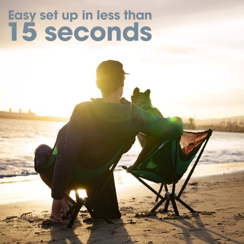 CLIQ Portable Chair Version 1.0 - Lightweight Folding Chair for Camping - Supports 300 Lbs - Perfect for Outdoor Adventures - Red