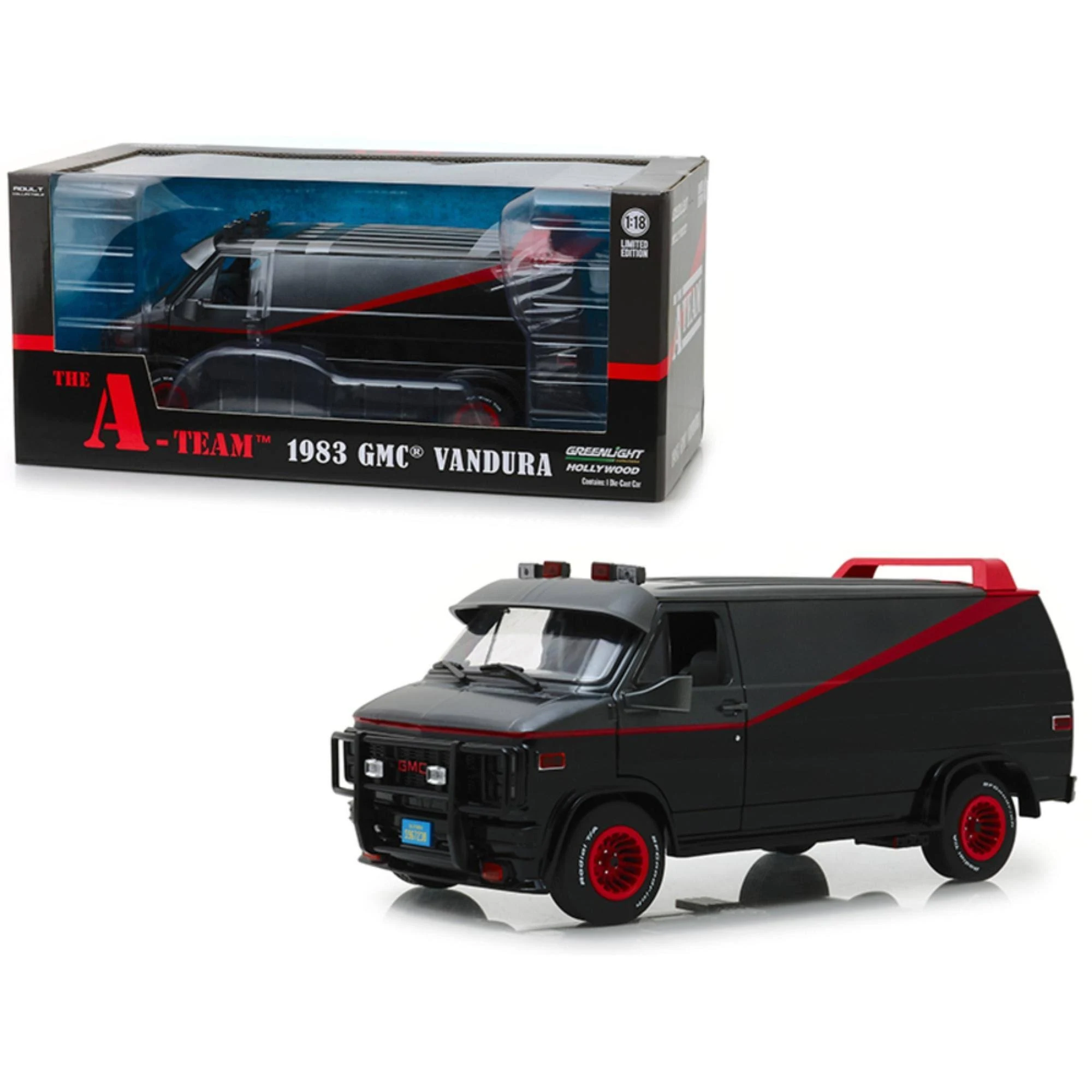 1983 GMC Vandura Black The A-Team (1983-1987) TV Series 1/18 Diecast Model Car by Greenlight