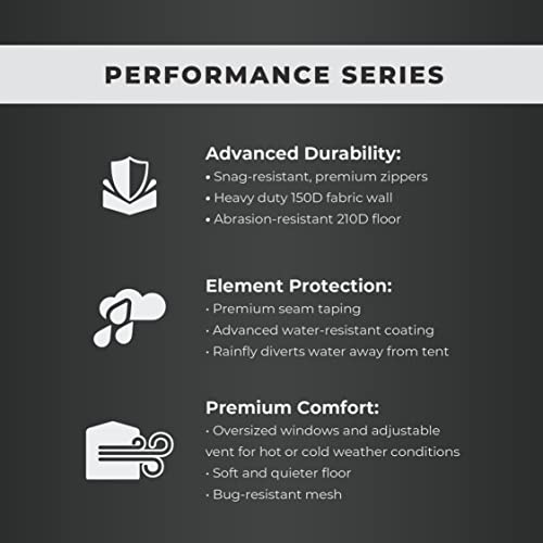 CORE Instant Cabin Tent | Multi Room Tent for Family | Large Pop Up Tent with Organization for Outdoor Camping Accessories | 4 Person / 6 Person / 8