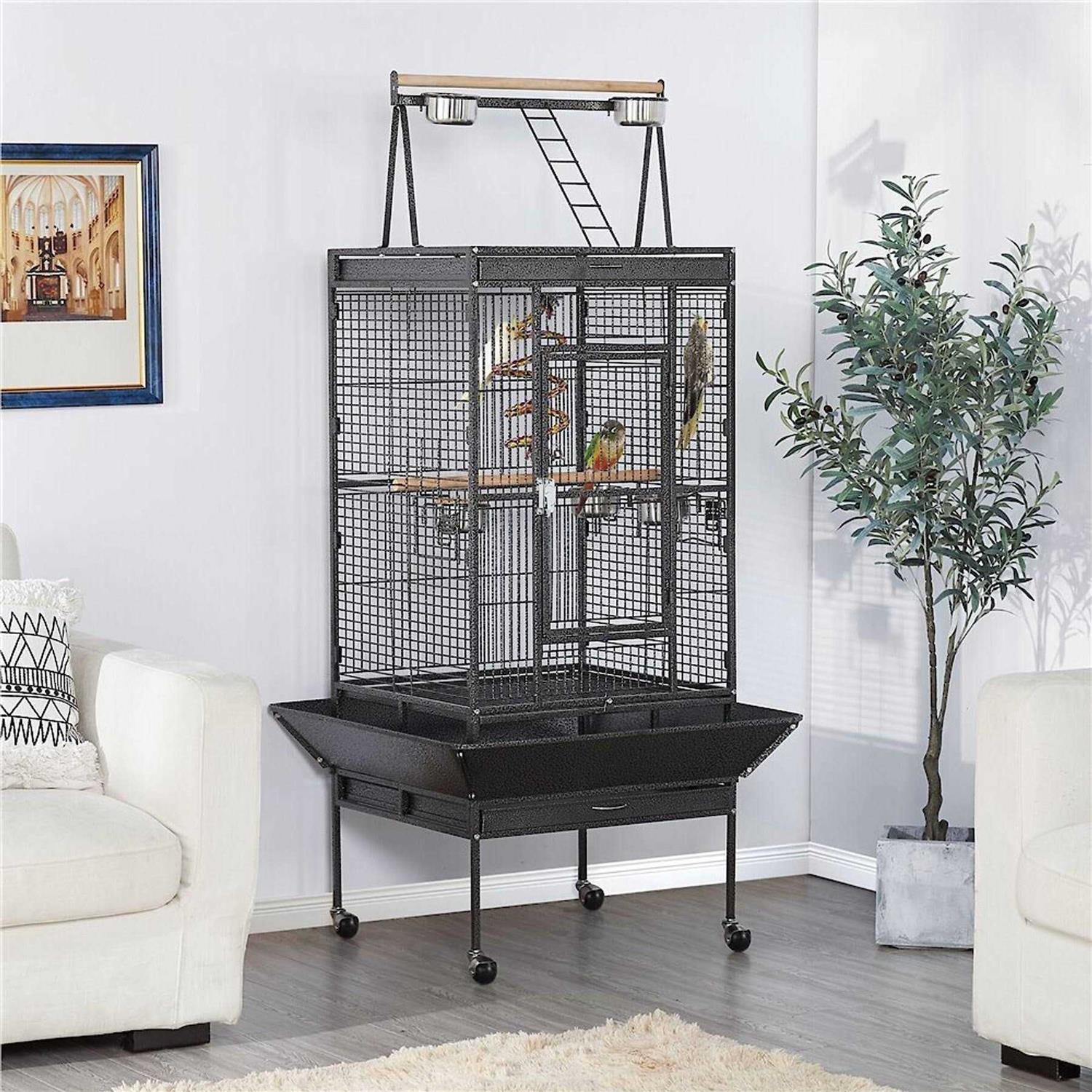 Yaheetech 68.5-in Rolling Bird Cage &amp; Playtop - Pet Supplies online store