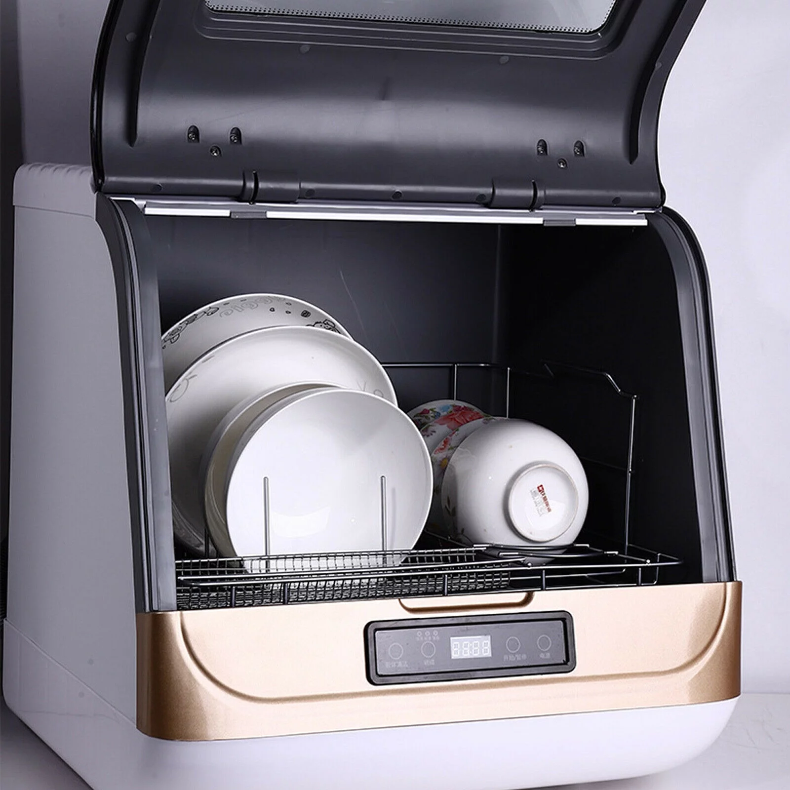 TFCFL Portable Countertop Dishwasher 4 Washing Program Spray Wash with Drying Function