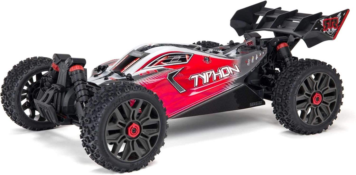 ARRMA 1/8 Typhon 4X4 V3 3S BLX Brushless Buggy RC Truck RTR (Transmitter and Receiver Included, Batteries and Charger Required), Red, ARA4306V3