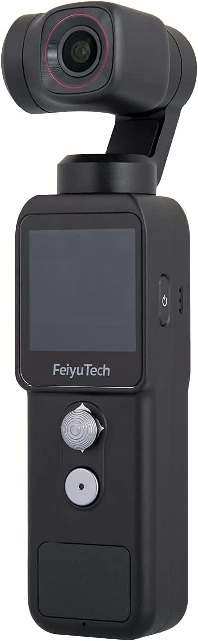 FeiyuTech Pocket 2 Action Camera 3-Axis Gimbal Stabilized 4K Video Handheld Gimbal Integrated Camera, 130° View, Magnetic Body, 4xZoom