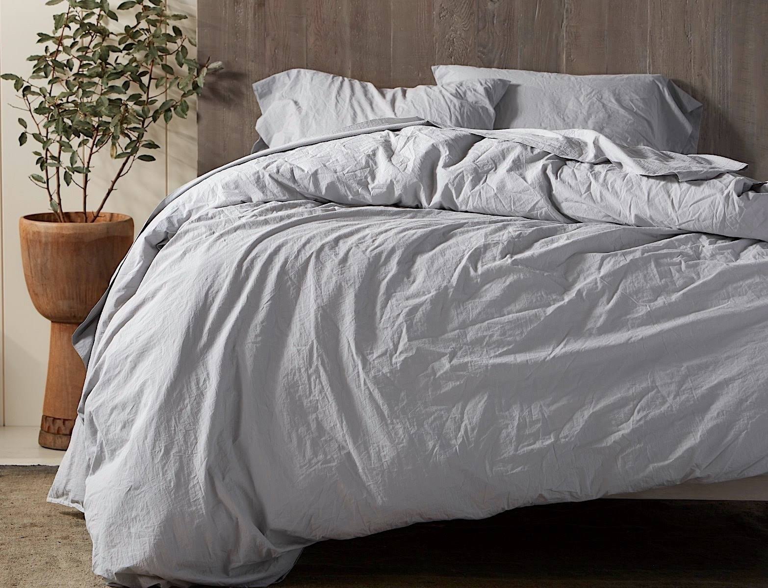 Coyuchi | Organic Crinkled Percale Duvet Cover King Aegean
