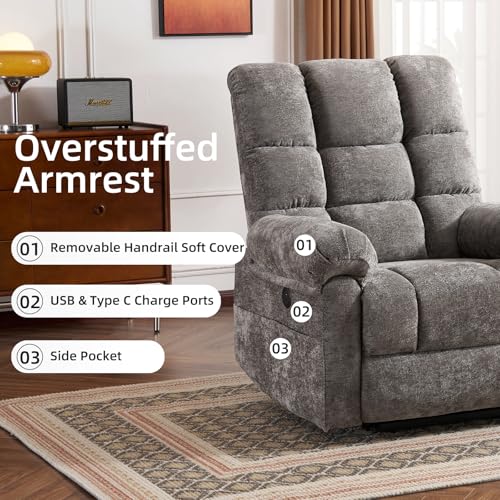 Oversized Power Lift Recliner Chair with Massage and Heat for Elderly, 26" Extra Wide Lift Chair for Big and Tall