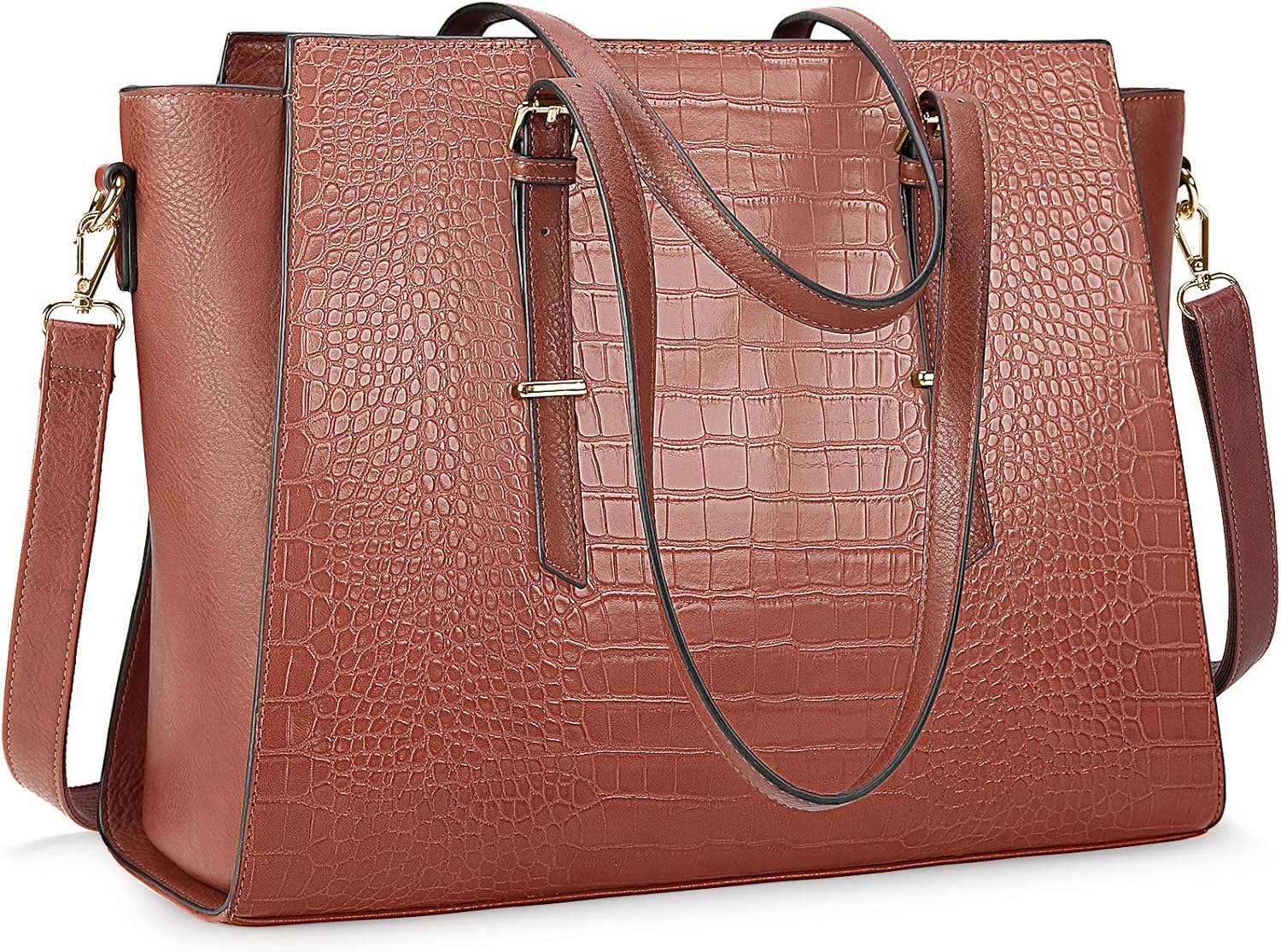 Laptop Bag for Women 15.6 inch Large Leather Tote Bag Waterproof Computer Tote Bag Professional Business Office Briefcase Handbag Shoulder Work Bag