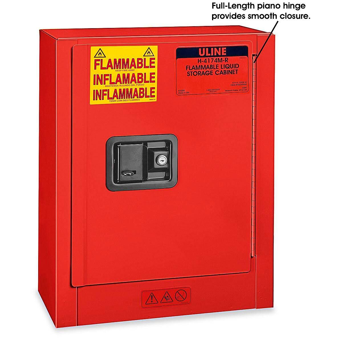 Mini Flammable Storage Cabinet - Manual Doors, Red - Justrite - H-4174M-R