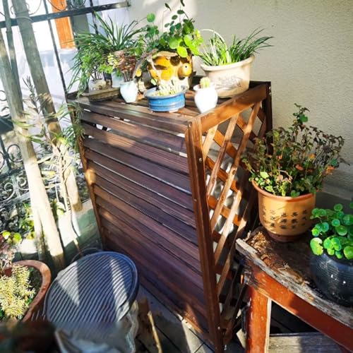 Thickened Board Wooden Air Conditioner Outer Frame,Wooden Flower Stand Outdoor,Air Conditioner Fence Privacy Screen