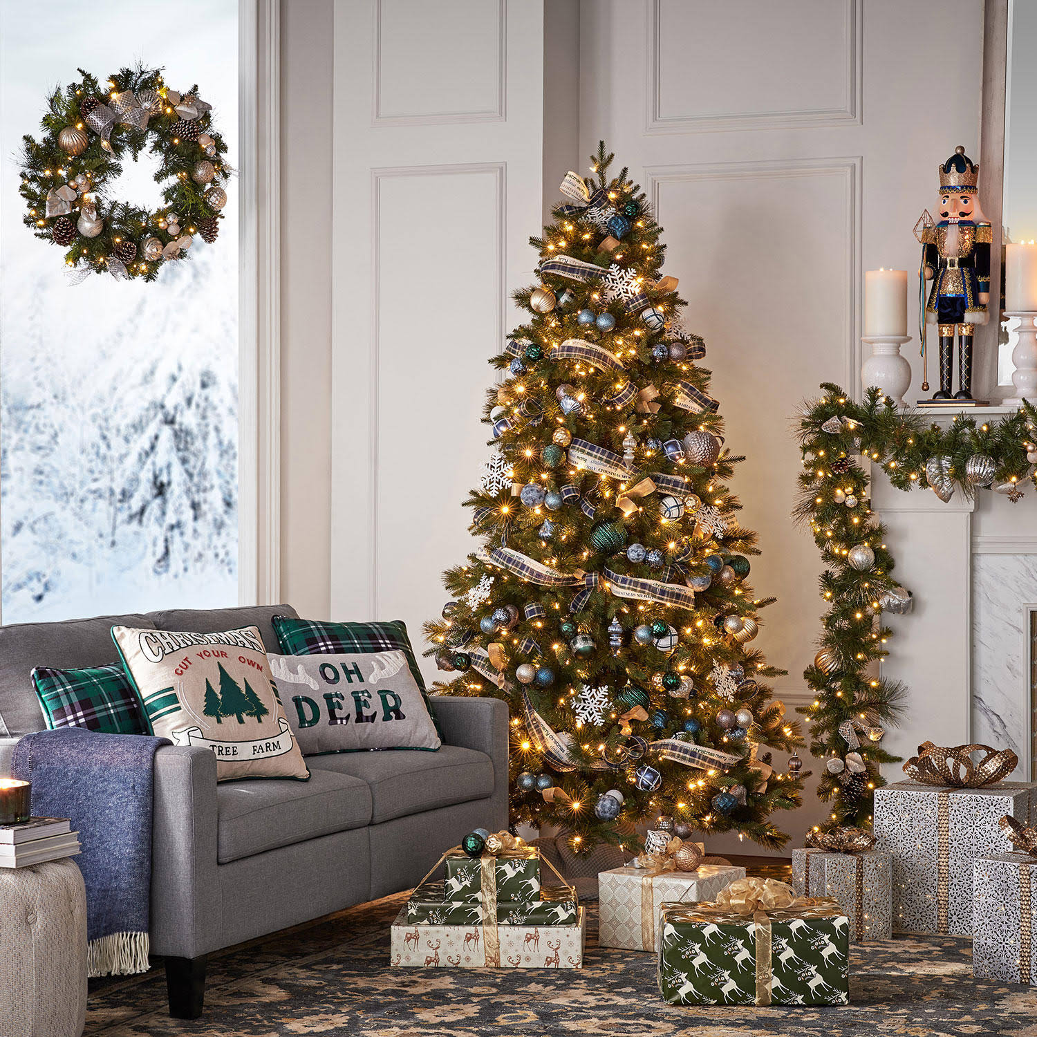 Member&s Mark 7.5& Color Changing Rocky Mountain Fir Christmas Tree