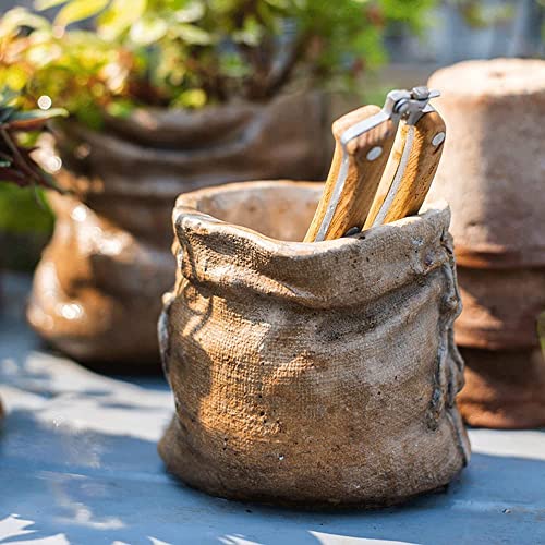 WJFMZS Plant Planter, Burlap Bag Flower Pot Concrete Vase for Indoor Outdoor, 4 Size