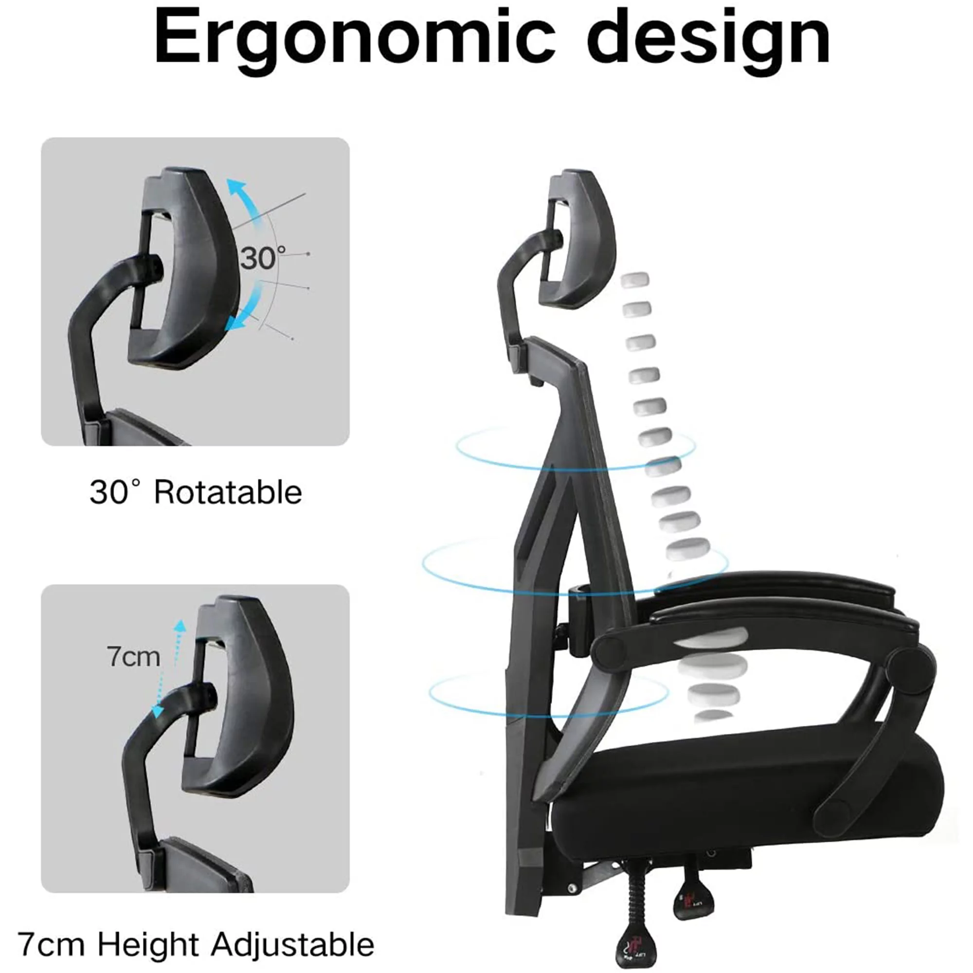 Hbada Ergonomic Office Recliner Chair - High-Back Desk Chair Racing Style with Lumbar Support - Height Adjustable Seat