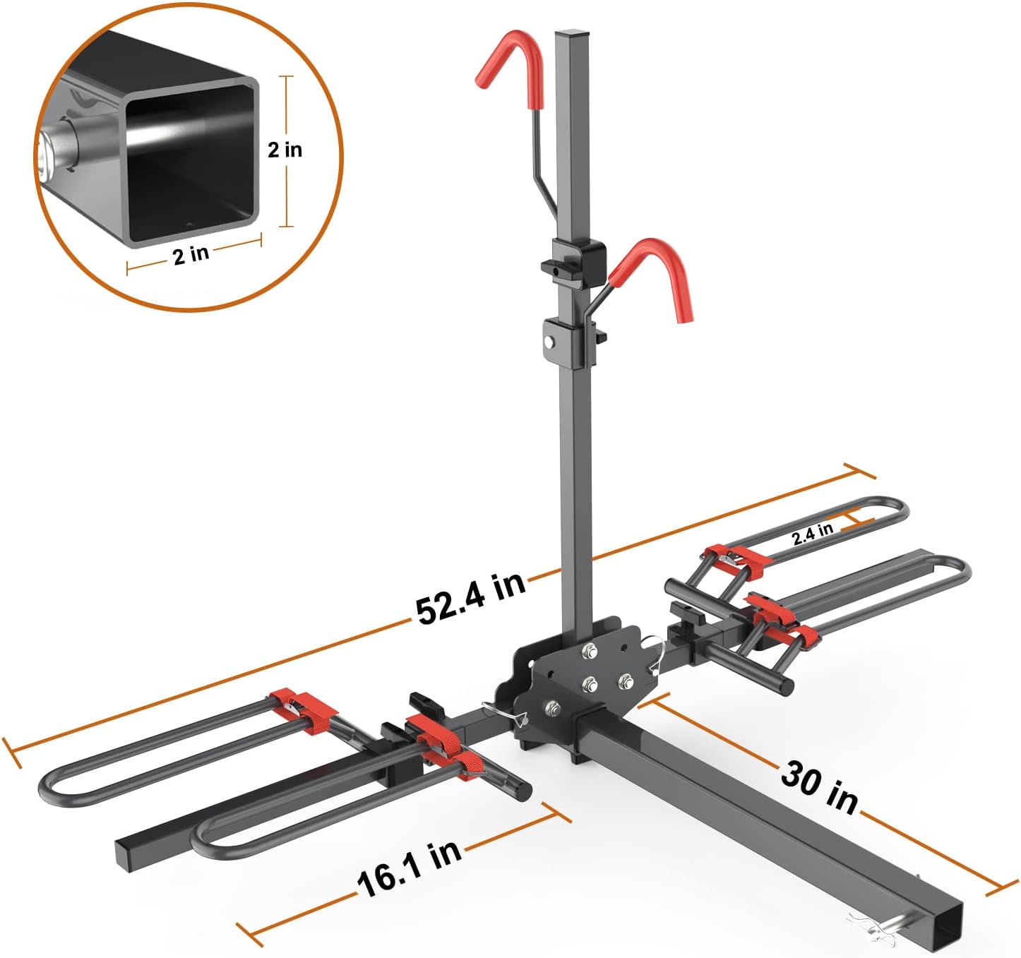 MARVOWARE Hitch Mounted Foldable 2-Bike Rack Platform Style Bicycles Carrier for Cars, Trucks, SUV with 2 Hitch (style1)