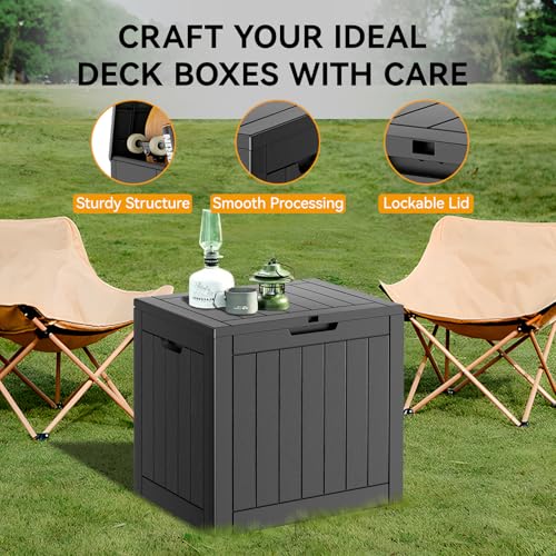 KAMABOKO Outdoor Storage Box, 150 Gallon Large Outdoor Resin Deck Box, Storage Waterproof Boxes Lockable Lid for Garden Tools, Pool Supplies