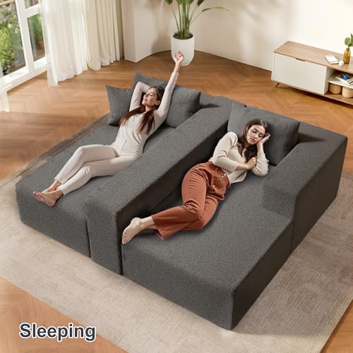104" Sectional Couches for Living Room, Modular Sectional Sofa with Deep Seat, L-Shape Couch with Chaise, Cloud Couch for Living Room Bedroom