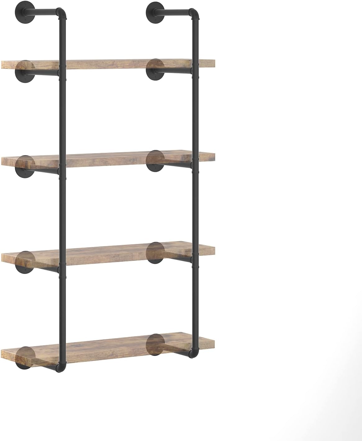 CADMIC Industrial Wall Mount Iron Pipe Shelf for Office Room Kitchen DIY Open Bookshelf Retro Black Storage Shelves Pipe Shelving Hung Bracket (3