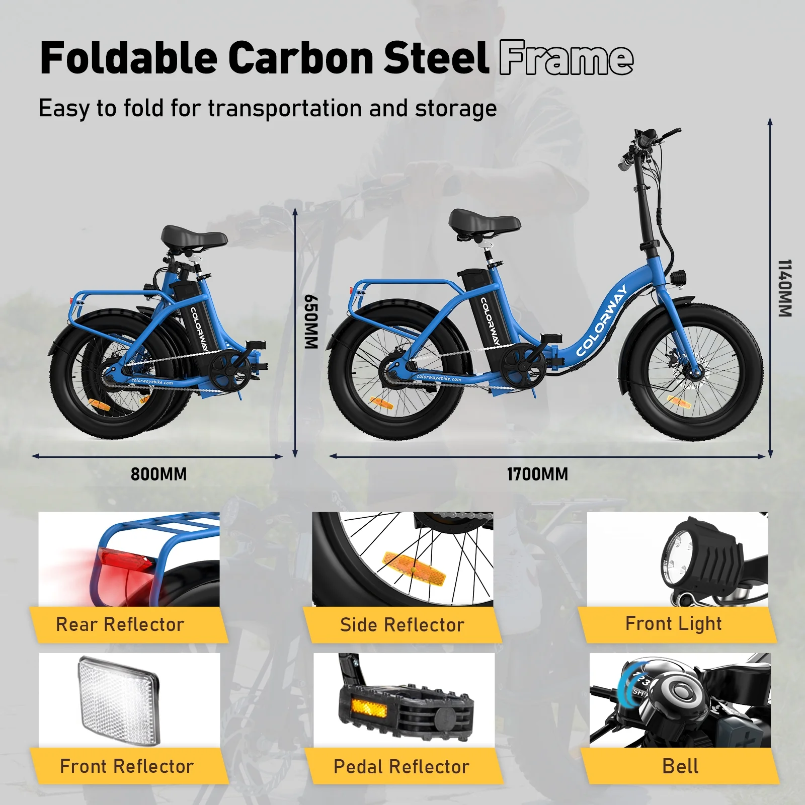 COLORWAY 20x3.0 Fat Tire Electric Bicycles, 12Ah/36V/500W E Bike, 20MPH electric bike for Teenager and Adults BK6MG - Radiant Selections