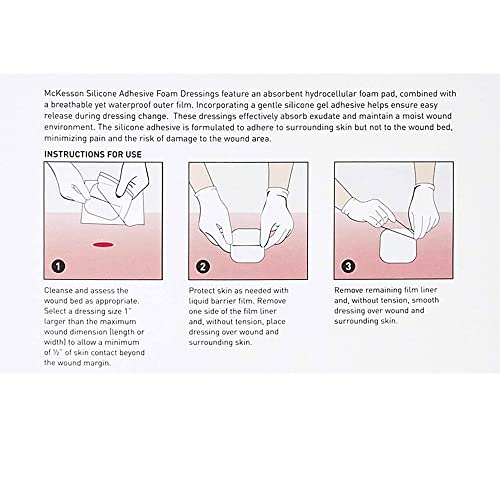 McKesson Silicone Foam Dressing Square No Border Film Backing