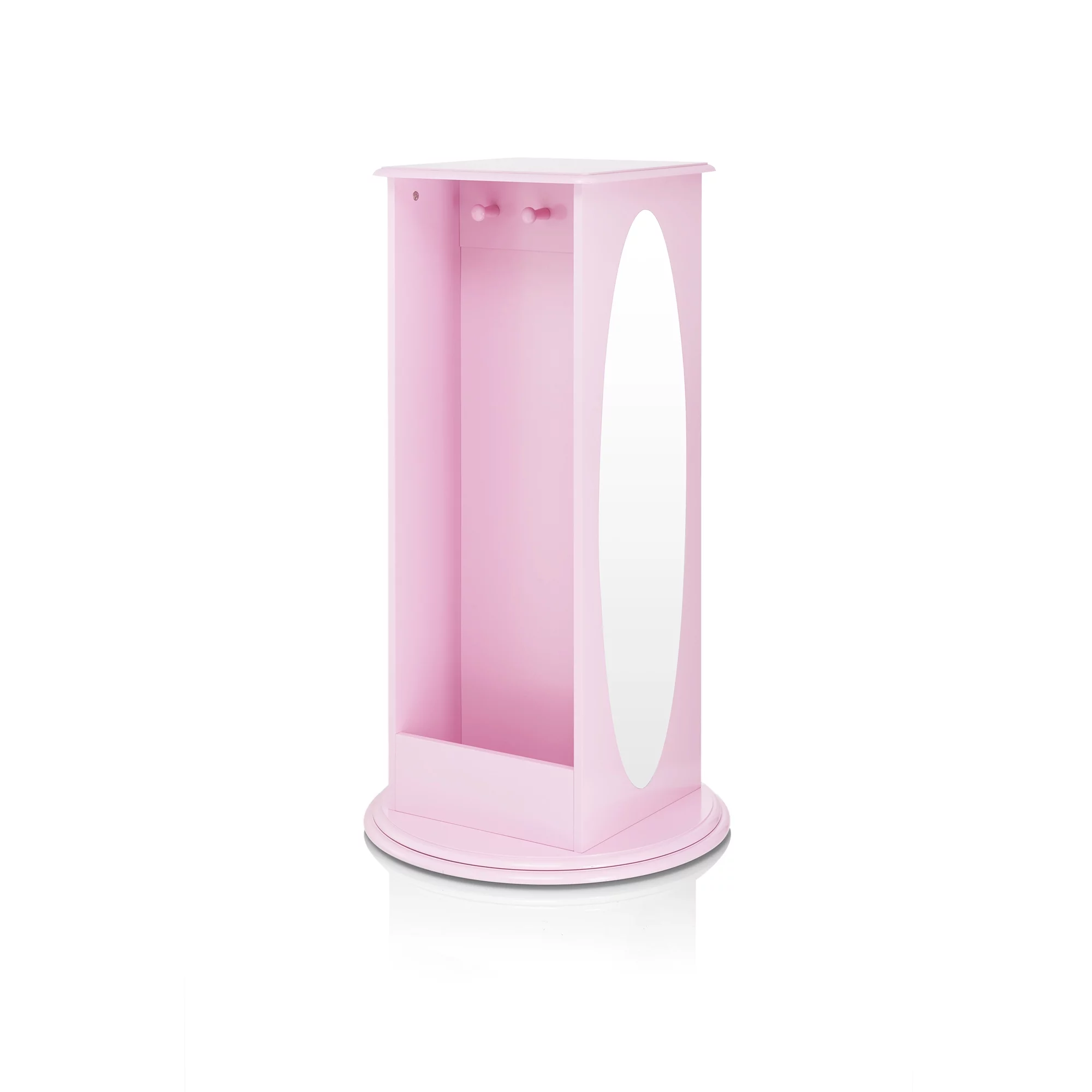 Guidecraft Rotating Dress-Up Storage - Pink: Armoire for Toddlers with 2 Mirrors, Cubbies & Hooks, Princess Costume Storage with Shelves