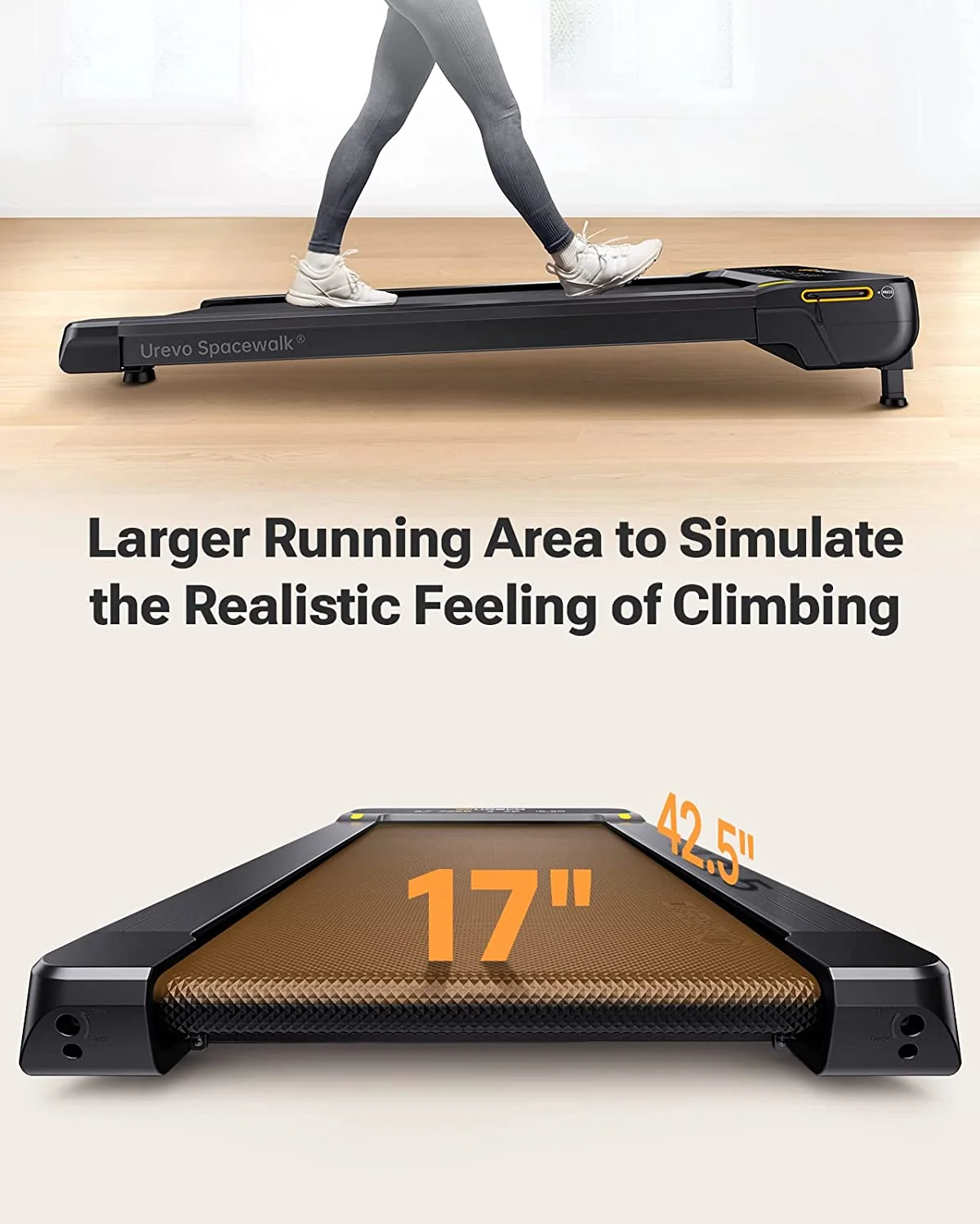 UREVO Treadmill with 9% Auto Incline, ?2.5 HP 265lbs Under Desks Treadmill with Remote Control Walking Pad for Home Office