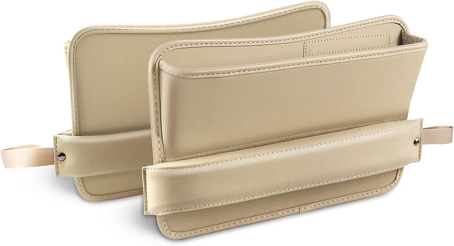 Car Seat Gap Filler Organizer（2pcs）- Universal Fit,Adjustable Car Front Seat Organizer,PU Leather Car Seat Storage