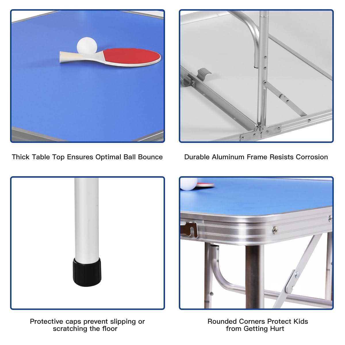 Costway 60 Portable Table Tennis Ping Pong Folding Table w/Accessories Indoor Game - Sports Supplies Online Store