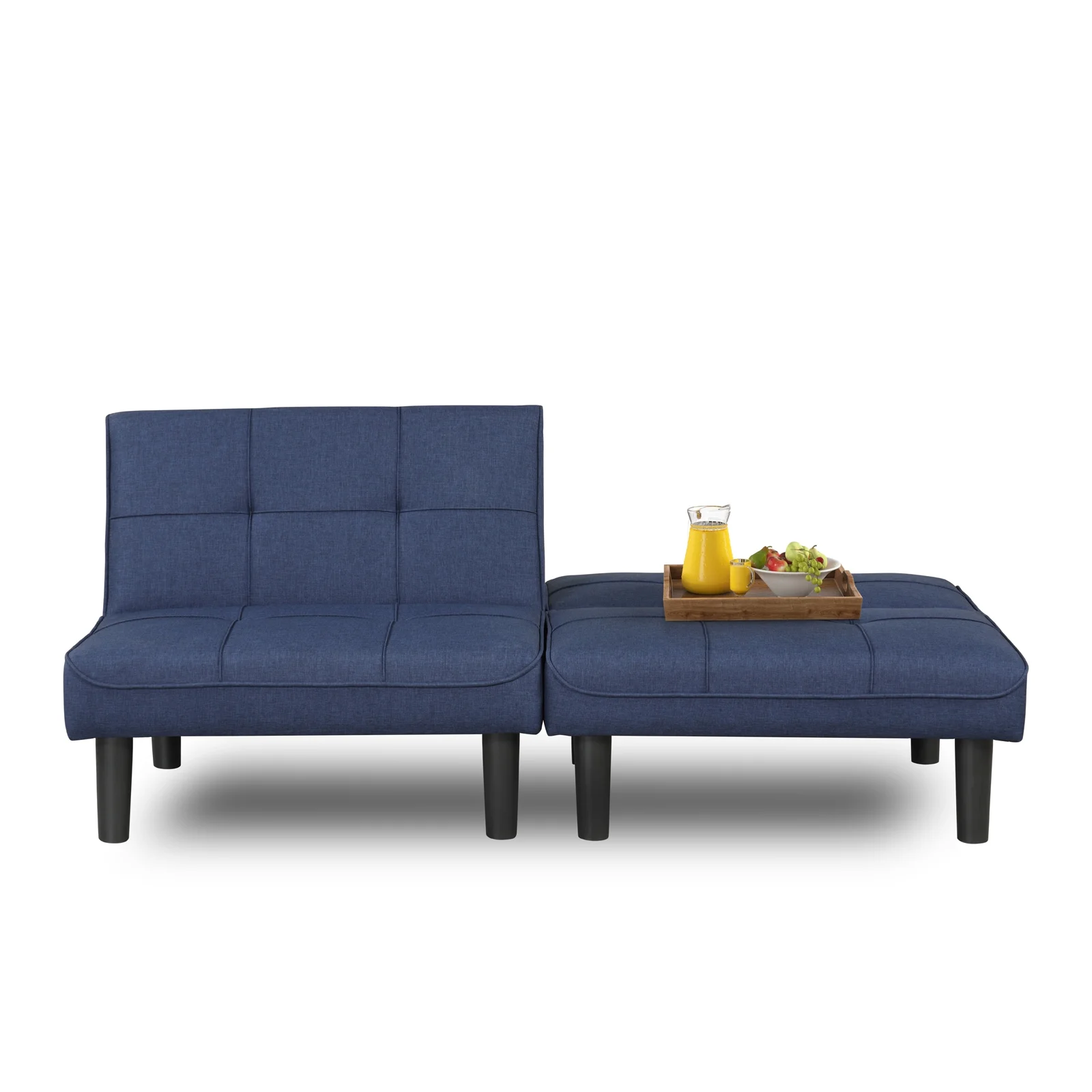 OUllUO 3-In-1 Convertible Futon Sofa Bed Twins, Loveseat Futon Couch Daybed with Folding Adjustable Backless