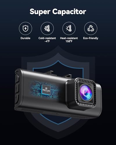 REDTIGER 4K Dash Cam Front and Rear, STARVIS 2 Sensor, Touch Screen 3.18", 128GB Card Included, Voice Control, 5.8GHz WiFi Car Dash Camera, GPS