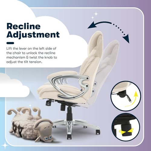 Serta Bryce Executive Office Chair, Ergonomic Computer DeskChairs with Patented AIR Lumbar Support, Comfy Body Pillows, Height Adjustable