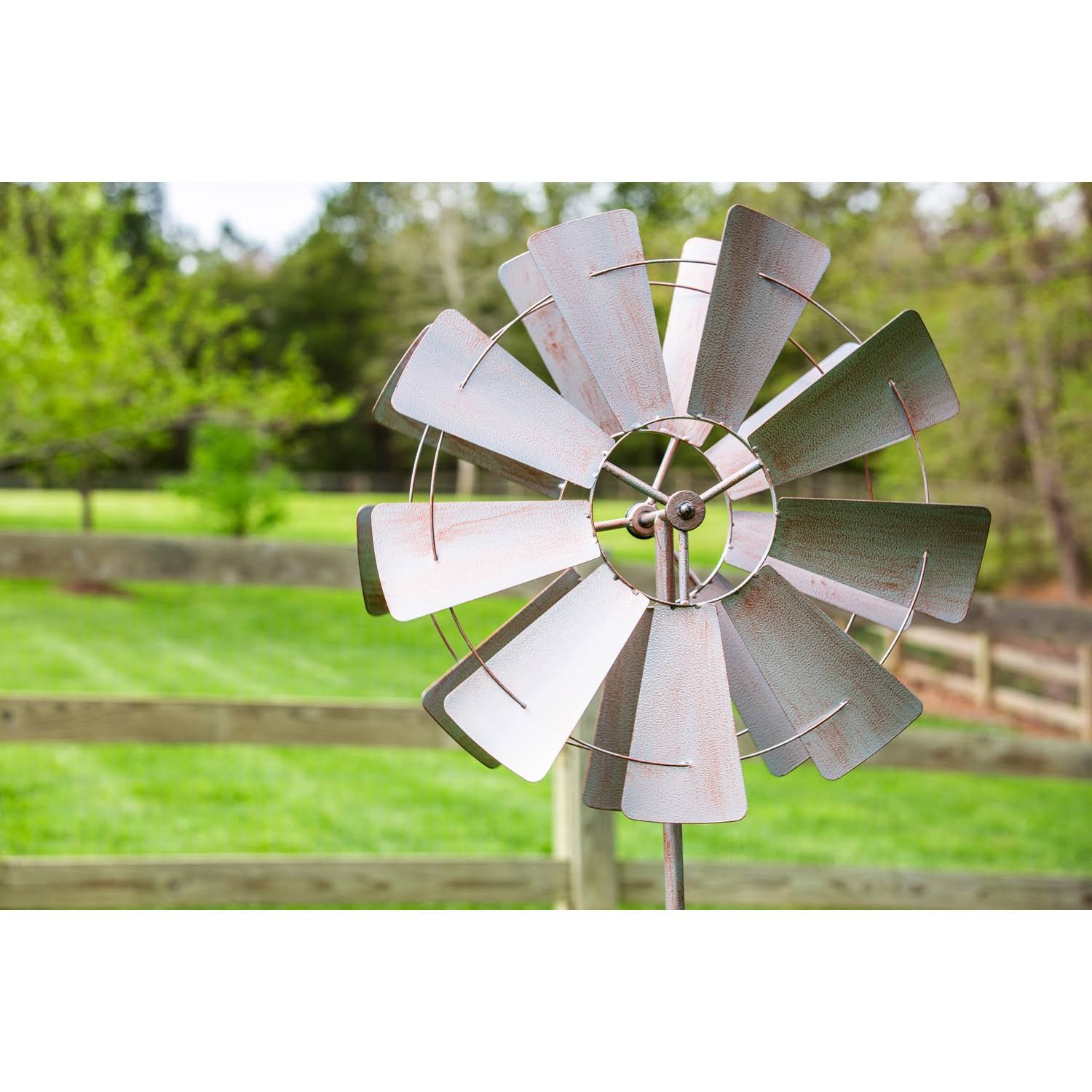 Evergreen 72x22H Wind Spinner, Galvanized Windmill