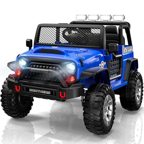L8 2 Seater Ride On Car, 12V Kids Electric Car w/Remote Control, 4-Wheel Suspension, Bluetooth Speaker, Multi Music Modes, 3 Speeds, LED Lights