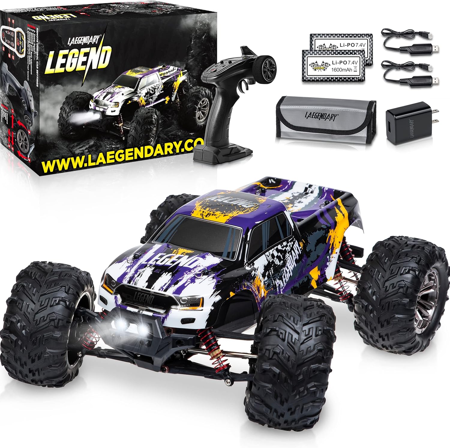 LAEGENDARY Remote Control Car - 4x4 Off Road RC Cars for Adults & Kids - Battery-Powered, Hobby Grade, Waterproof Truck