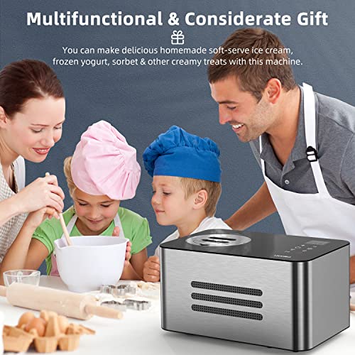 UKKISO Ice Cream Maker for Home: 1.6 Quart Automatic Ice Cream Maker Machine with 4 Mode