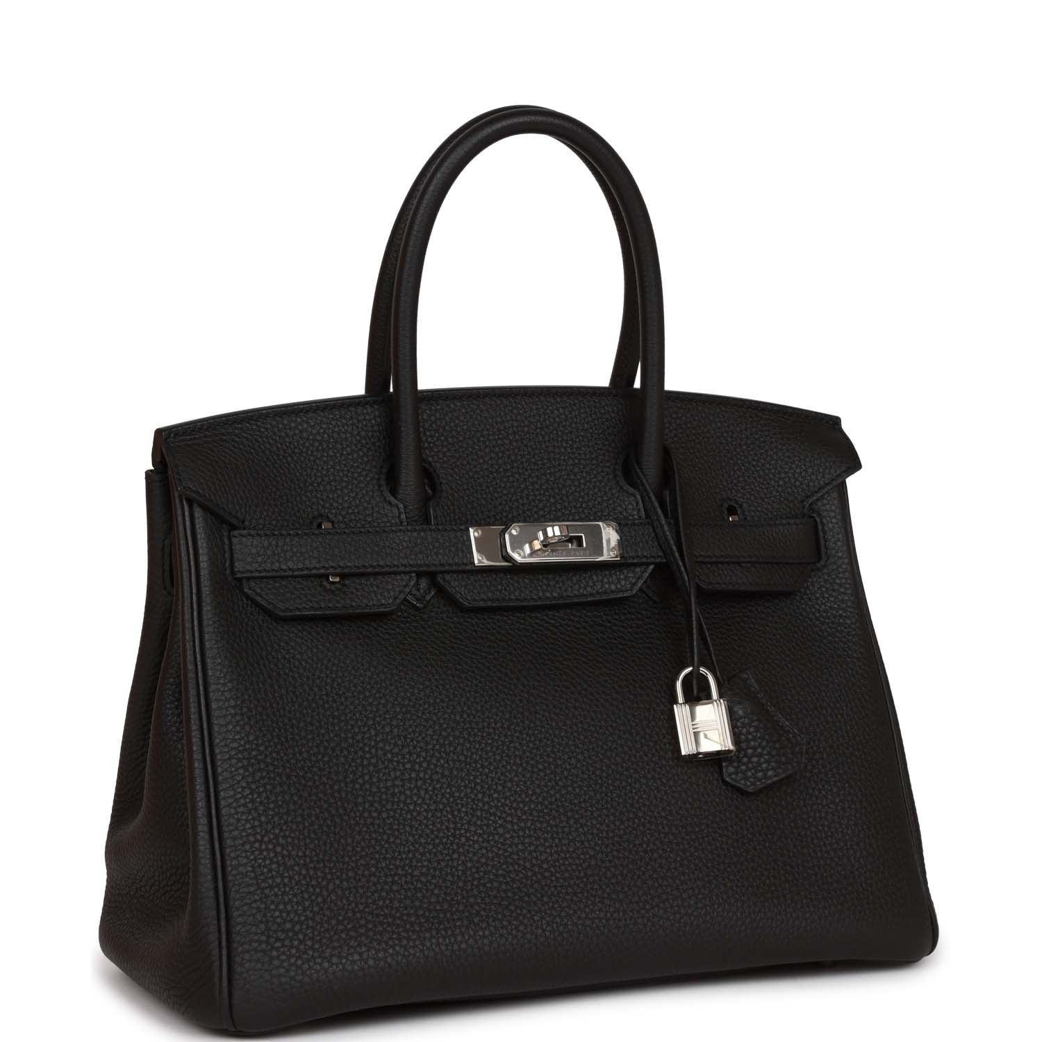 Pre-owned Hermes Birkin 30 Black Togo Palladium Hardware