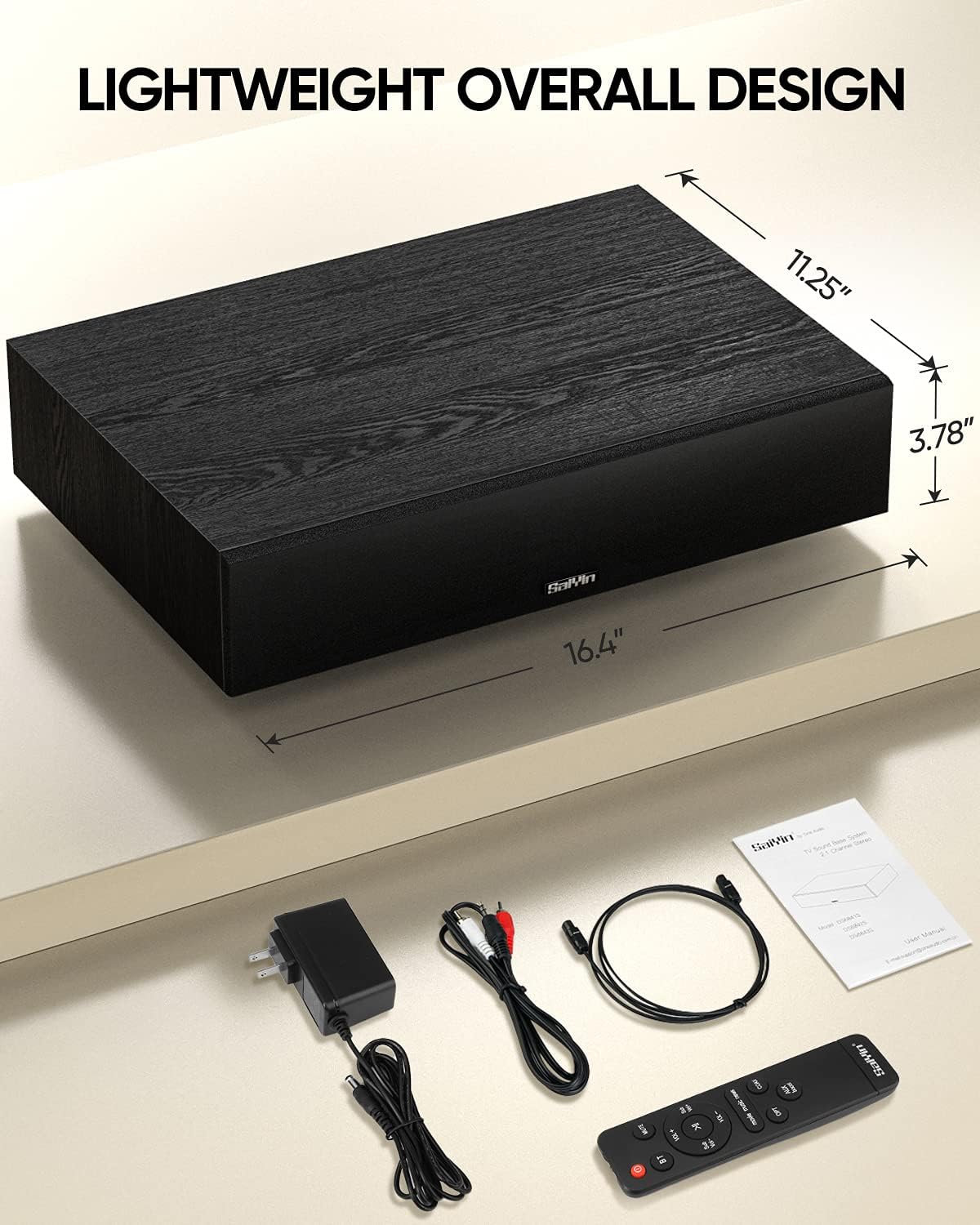 Sound Bars for TV, 2.1 CH PC Sound Bars with Built-in Subwoofer, Deep Bass Soundbar with Bluetooth