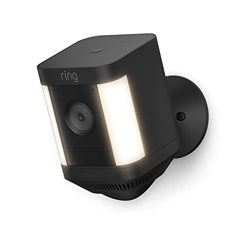 Ring Spotlight Cam Plus, Battery | Two-Way Talk, Color Night Vision, and Security Siren (2022 release) - White